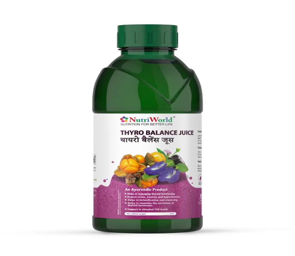 Thyroid Balance Herbal Juice is a natural Ayurvedic formulation designed to support thyroid health and overall wellness. Made with powerful herbs like Ashwagandha, Ginger, Black Cumin, Shatavari, Mulethi, Coriander, Green Tea, Brahmi, and Moringa, blended with nutrient-rich fruits, this juice helps balance hormones, reduce stress, and boost energy